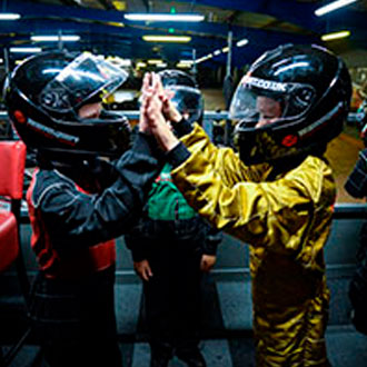 Happy kids at Karting Happy kids at Karting