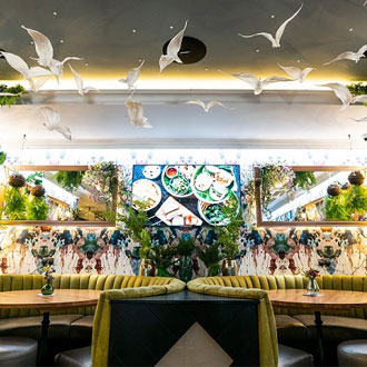 Interior of Baha restaurant inspired by Asia and Street food Interior of Baha restaurant inspired by Asia and Street food