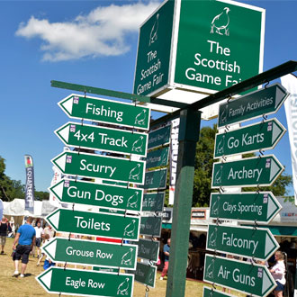 Scottish Game Fair signs Scottish Game Fair signs