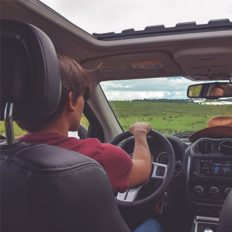road trip - man driving car